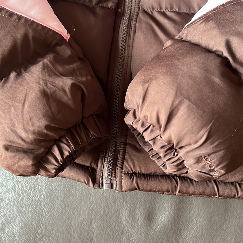 Girls London Fog Winter Coat Size Large 14-16 Brown and Pink - Picture 7 of 13